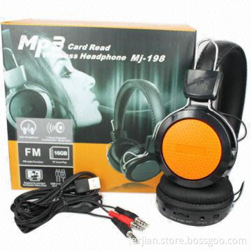 Colorful Wireless Headphones with Cheap Price, High Quality, MP3 Function, FM Radio